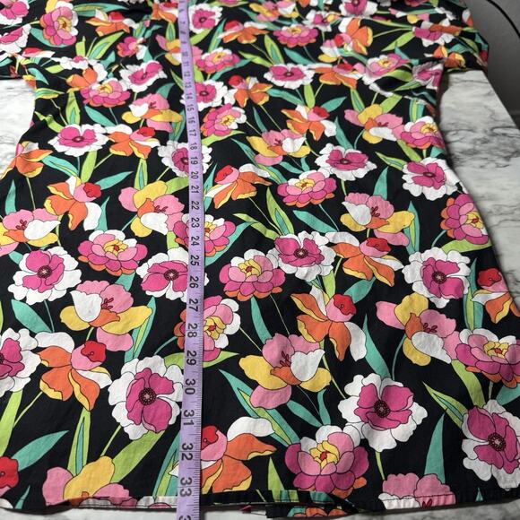 ODDI Floral Puff Half Sleeve Mini Dress Retro Flower Pattern Size Small Pockets - Picture 8 of 12